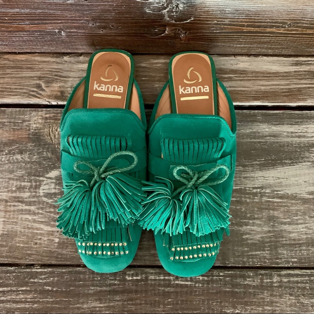 Kanna Suede Mules Tassels Fringe